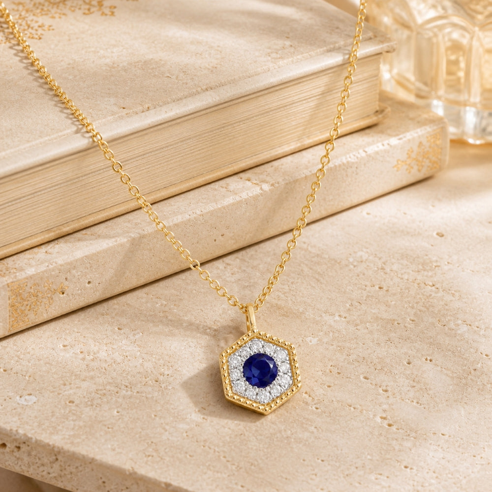N1960 - 14K Yellow Gold Diamond Necklace