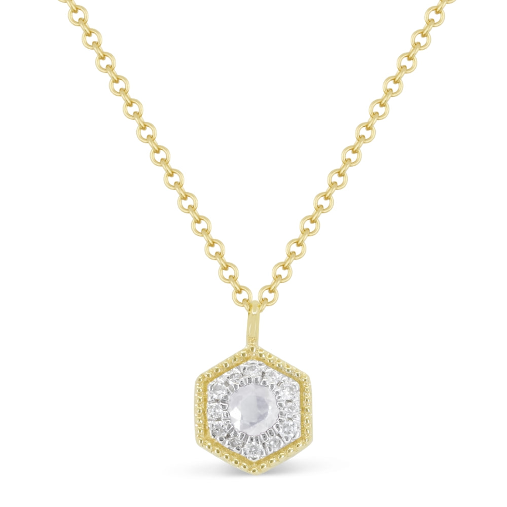 Beautiful Hand Crafted 14K Yellow Gold White Diamond Arianna Collection Necklace