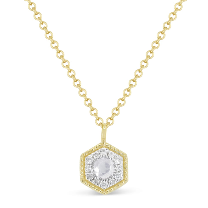 Beautiful Hand Crafted 14K Yellow Gold White Diamond Arianna Collection Necklace
