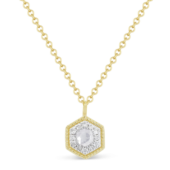 Beautiful Hand Crafted 14K Yellow Gold White Diamond Milano Collection Necklace