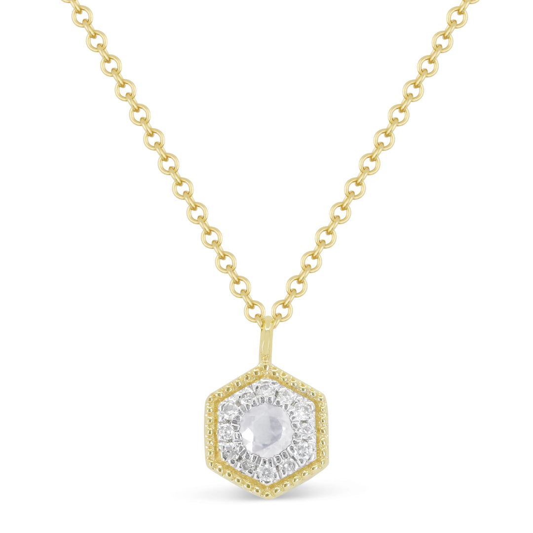 Beautiful Hand Crafted 14K Yellow Gold White Diamond Milano Collection Necklace