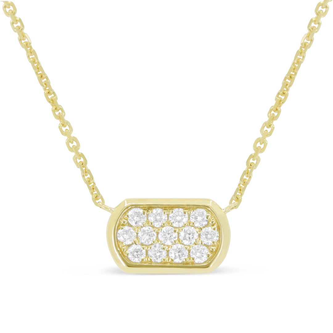 Beautiful Hand Crafted 14K Yellow Gold White Diamond Milano Collection Necklace