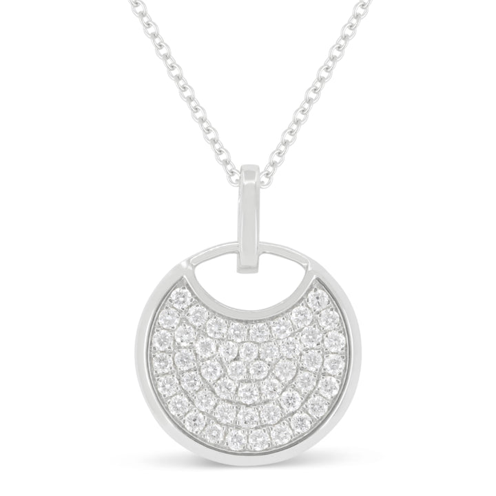 Beautiful Hand Crafted 14K White Gold White Diamond Milano Collection Pendant