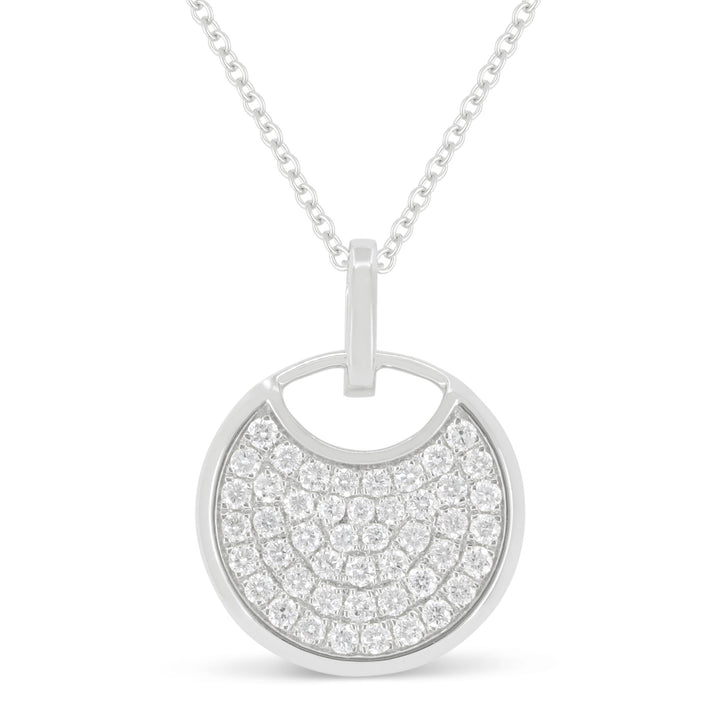 Beautiful Hand Crafted 14K White Gold White Diamond Milano Collection Pendant