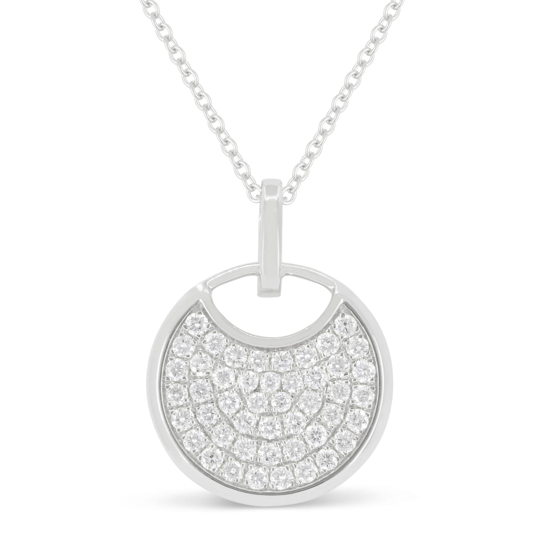 Beautiful Hand Crafted 14K White Gold White Diamond Milano Collection Pendant