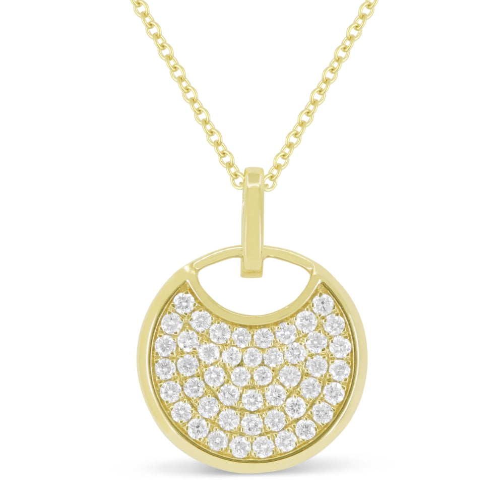 Beautiful Hand Crafted 14K Yellow Gold White Diamond Milano Collection Pendant