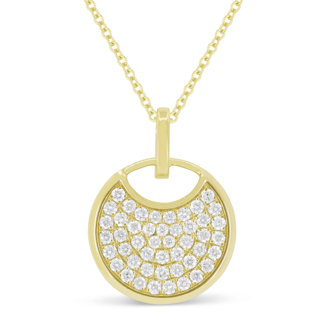 Beautiful Hand Crafted 14K Yellow Gold White Diamond Milano Collection Pendant