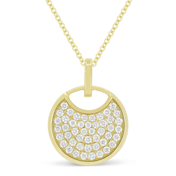 Beautiful Hand Crafted 14K Yellow Gold White Diamond Milano Collection Pendant