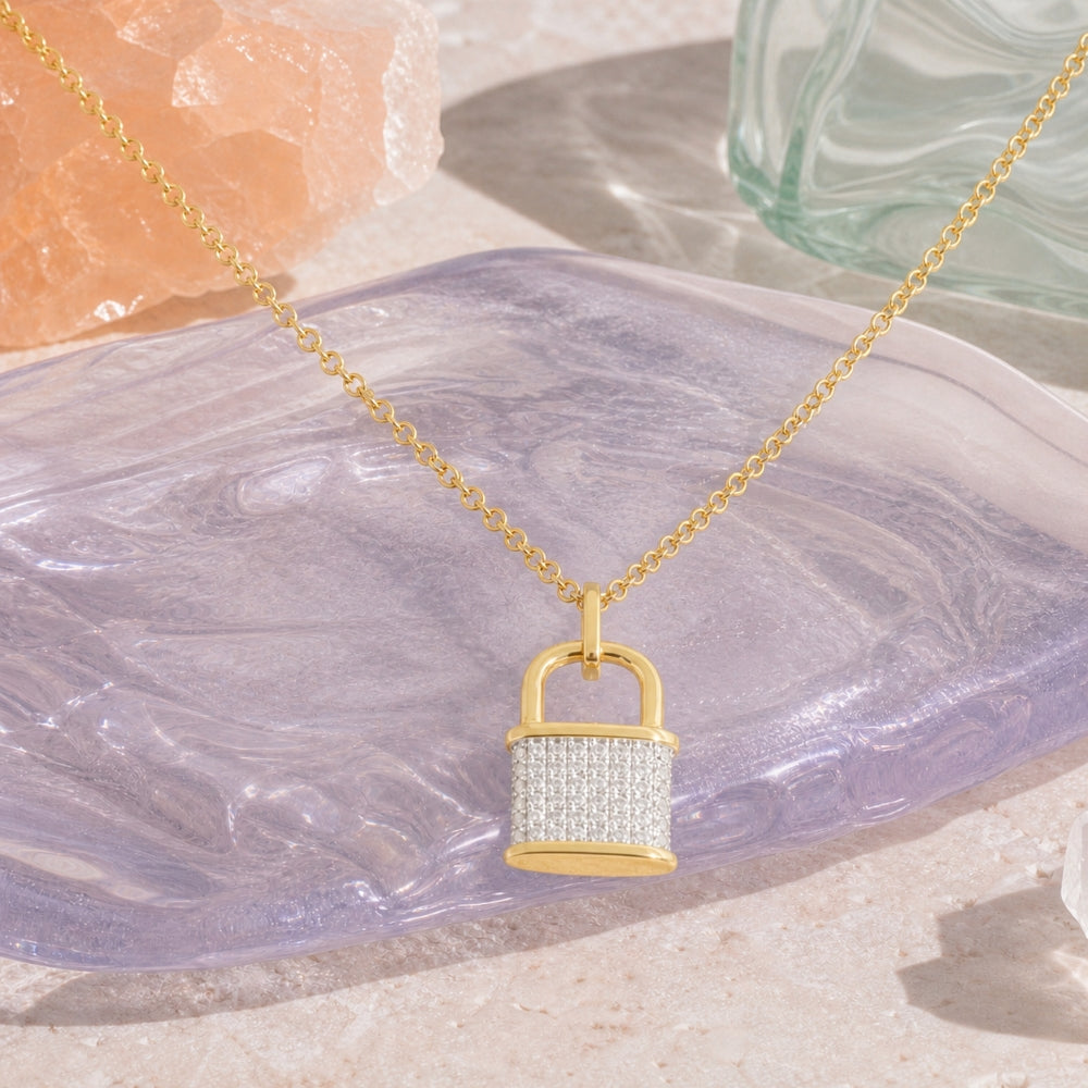 N1963 - 14K Yellow Gold Diamond Pendant