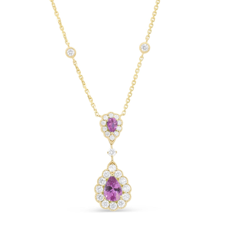 Madison L 14K Yellow Gold Pink Sapphire Necklace - style N1974PSY