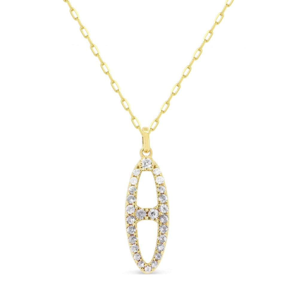 Beautiful Hand Crafted 14K Yellow Gold White Diamond Milano Collection Pendant