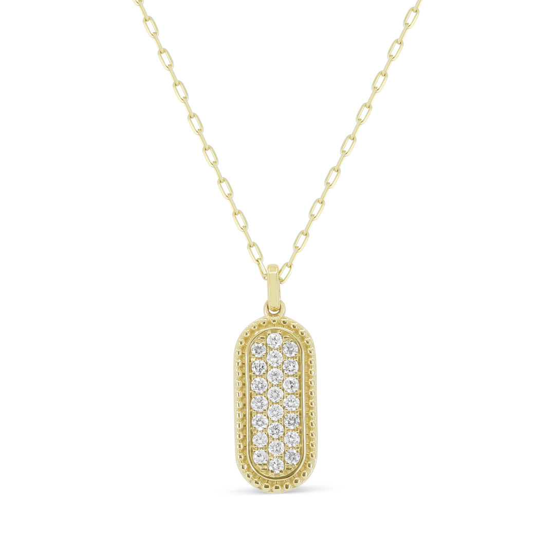 Beautiful Hand Crafted 14K Yellow Gold White Diamond Milano Collection Pendant