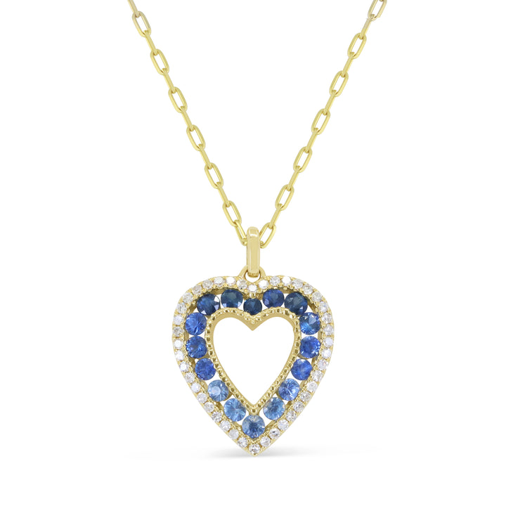 Madison L 14K Yellow Gold Sapphire Heart Pendant - style N1983SAY