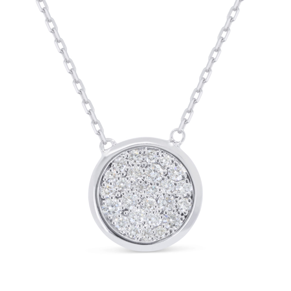 Beautiful Hand Crafted 14K White Gold White Diamond Milano Collection Necklace