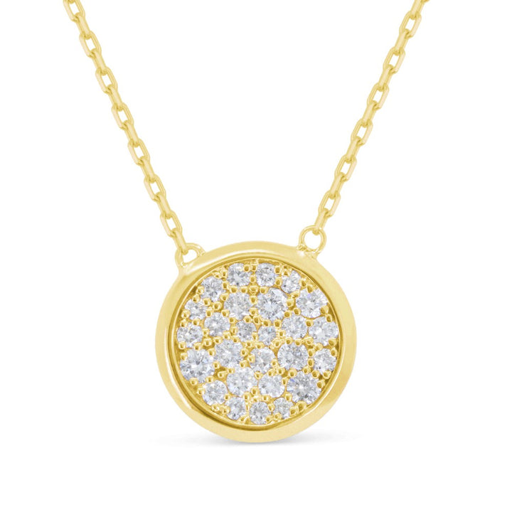Beautiful Hand Crafted 14K Yellow Gold White Diamond Milano Collection Necklace