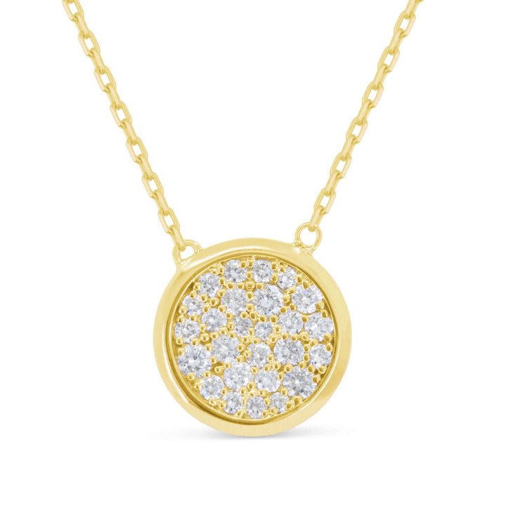 Beautiful Hand Crafted 14K Yellow Gold White Diamond Milano Collection Necklace