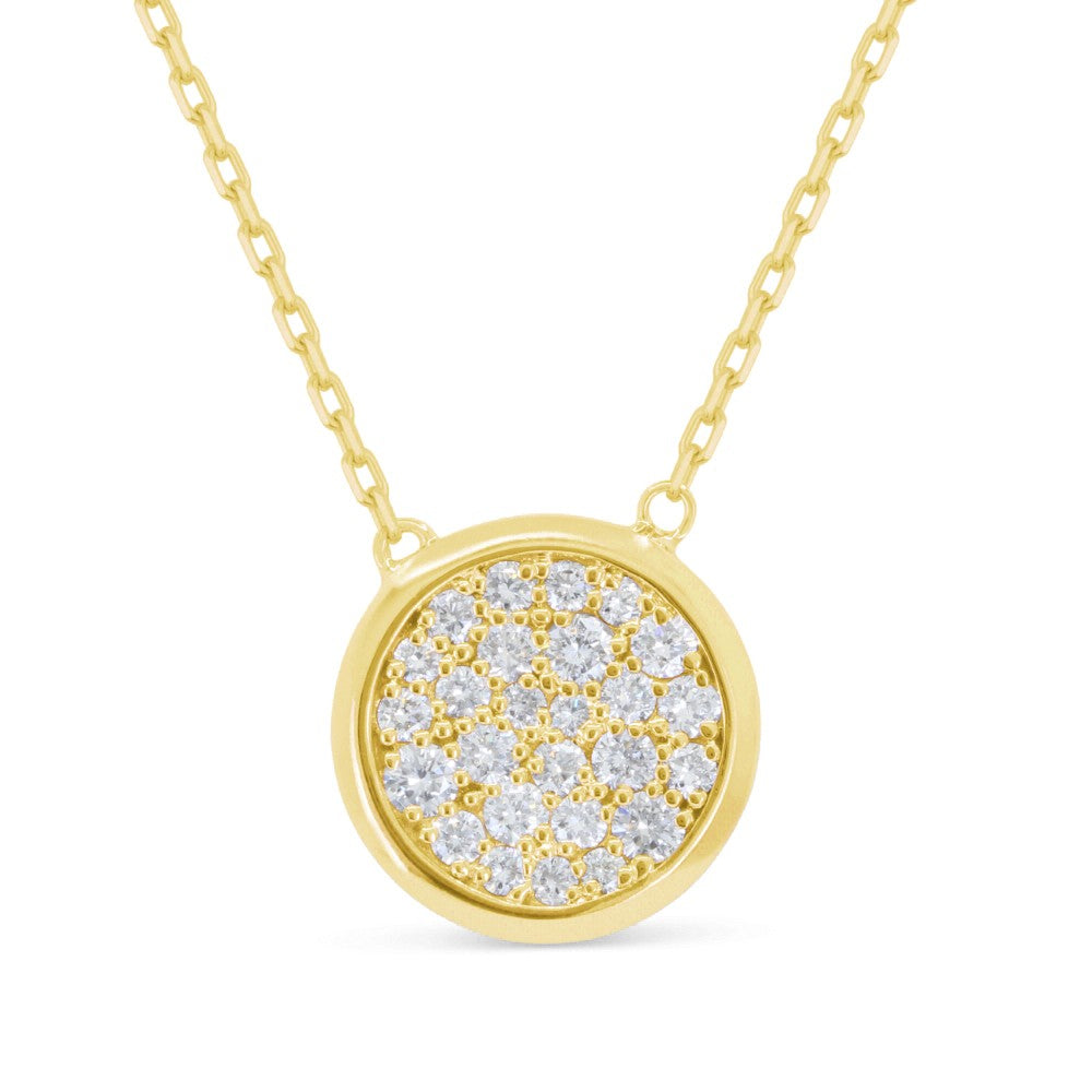 Beautiful Hand Crafted 14K Yellow Gold White Diamond Milano Collection Necklace
