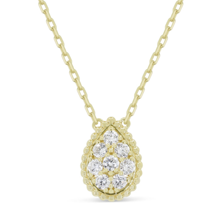 Madison L 14K Yellow Gold Diamond Pear Necklace - style N1986Y