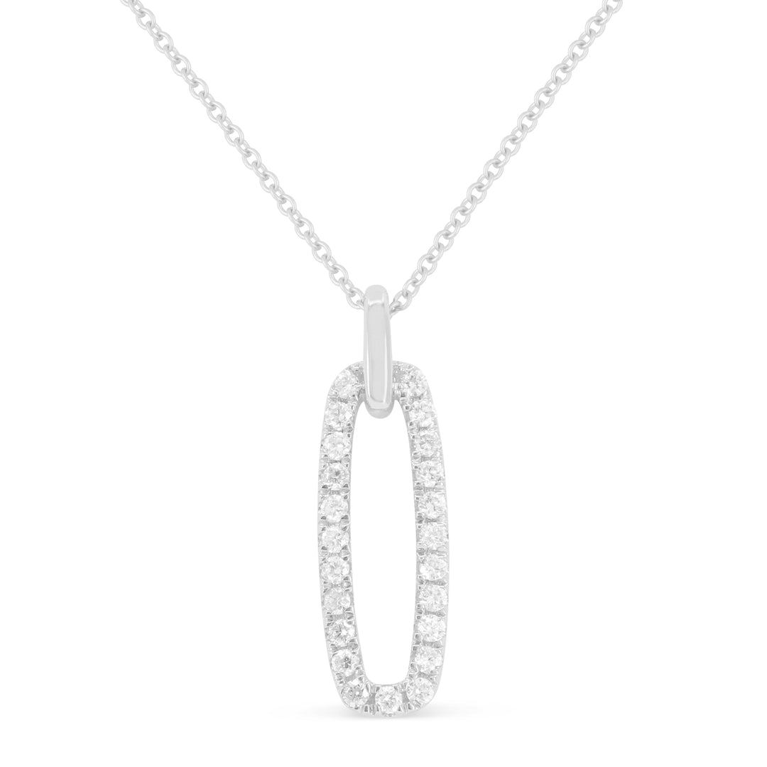 Beautiful Hand Crafted 14K White Gold White Diamond Milano Collection Pendant