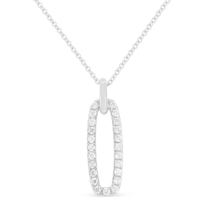 Beautiful Hand Crafted 14K White Gold White Diamond Milano Collection Pendant