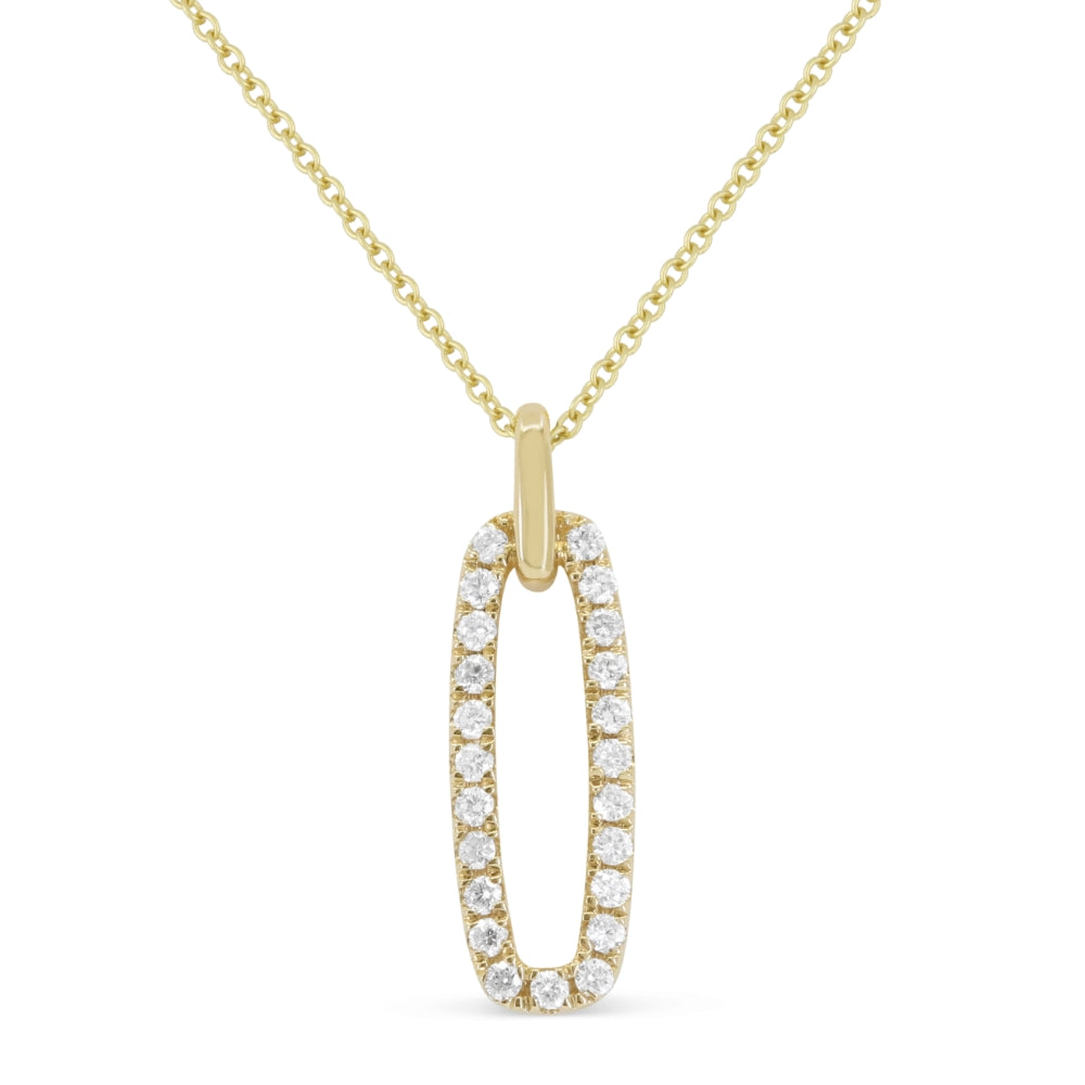 Beautiful Hand Crafted 14K Yellow Gold White Diamond Milano Collection Necklace