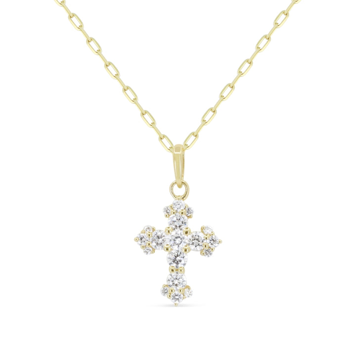 Beautiful Hand Crafted 14K Yellow Gold White Diamond Religious Collection Pendant