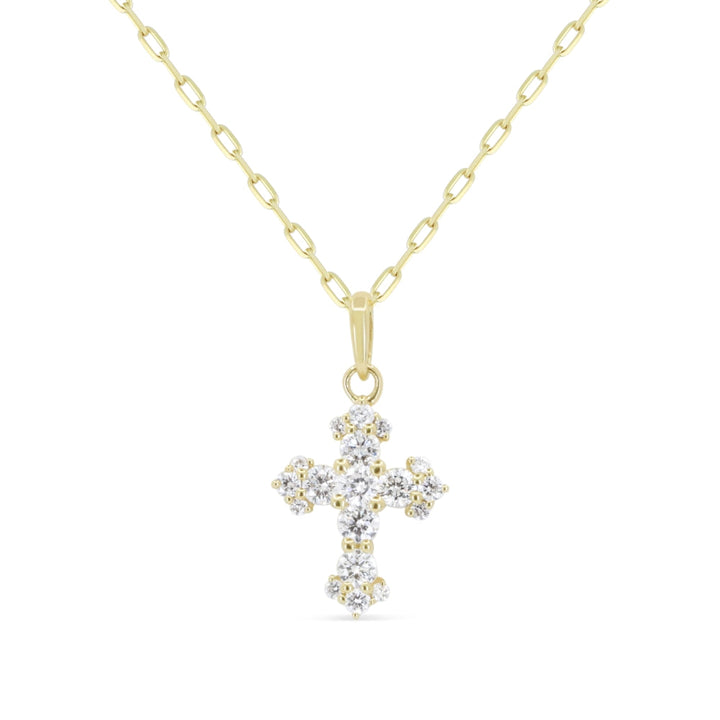 Beautiful Hand Crafted 14K Yellow Gold White Diamond Religious Collection Pendant