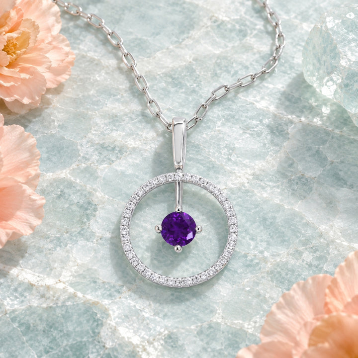 Madison L 14K White Gold Amethyst Pendant - style N1998AMW