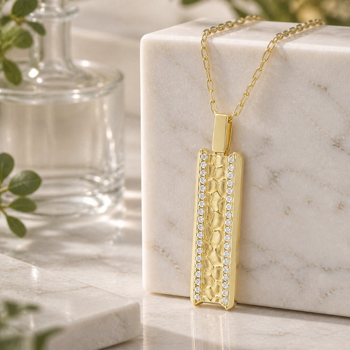 N2007 - 14K Yellow Gold Diamond Pendant