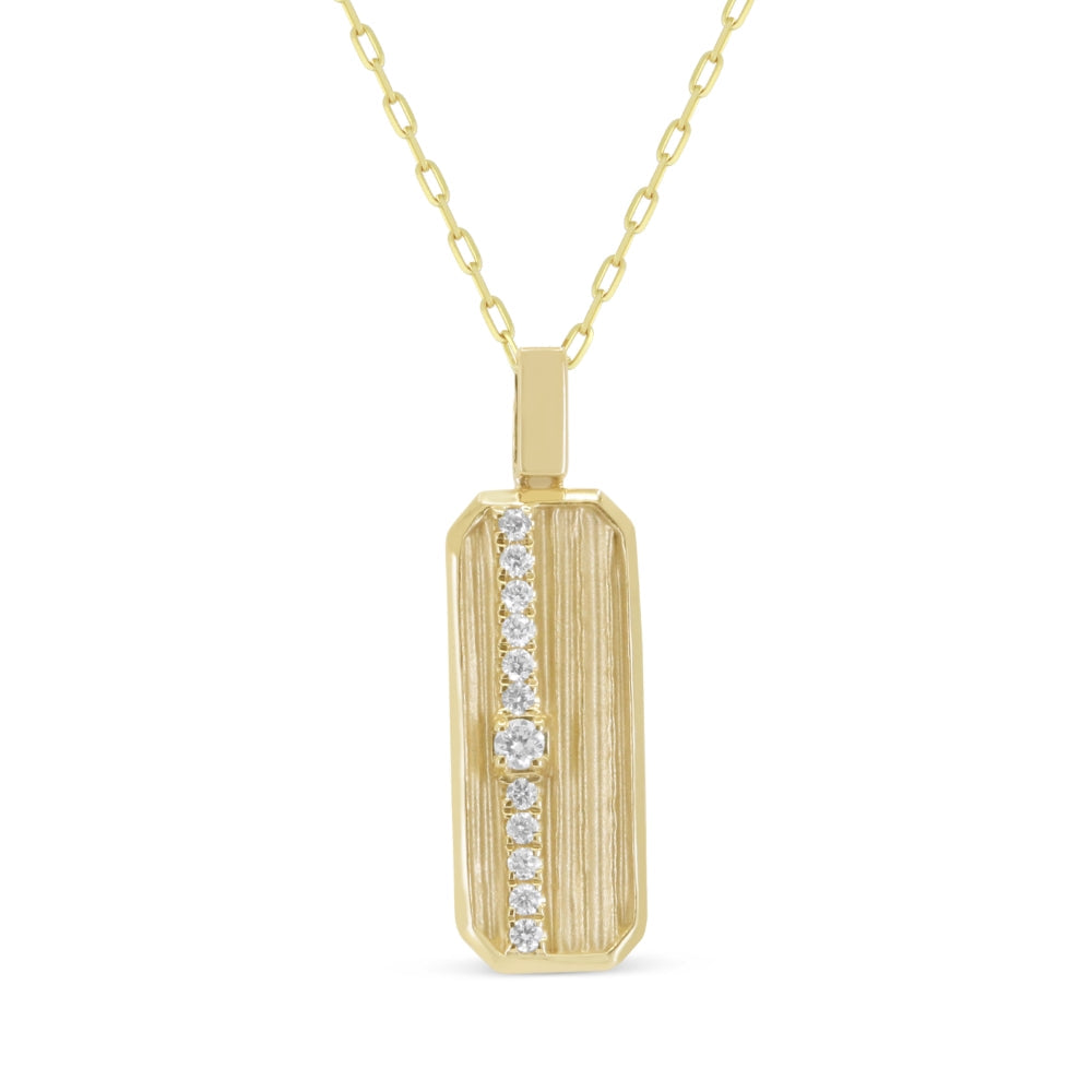 Beautiful Hand Crafted 14K Yellow Gold White Diamond Milano Collection Pendant