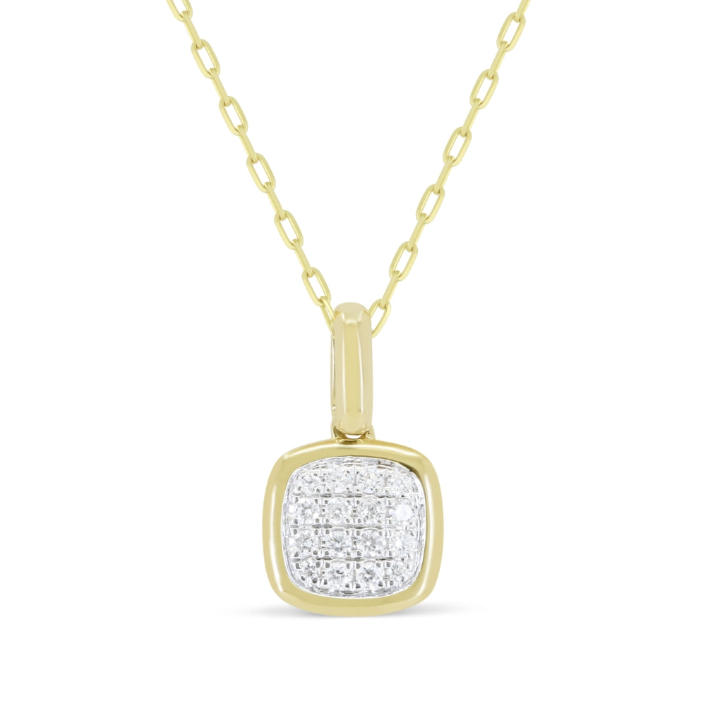 Beautiful Hand Crafted 14K Yellow Gold White Diamond Milano Collection Pendant
