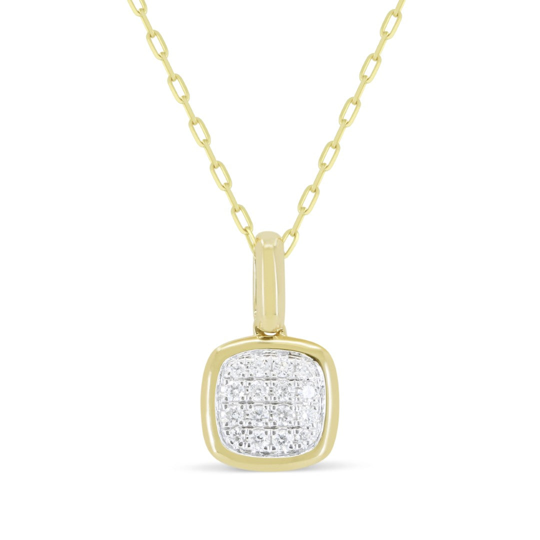 Beautiful Hand Crafted 14K Yellow Gold White Diamond Milano Collection Pendant