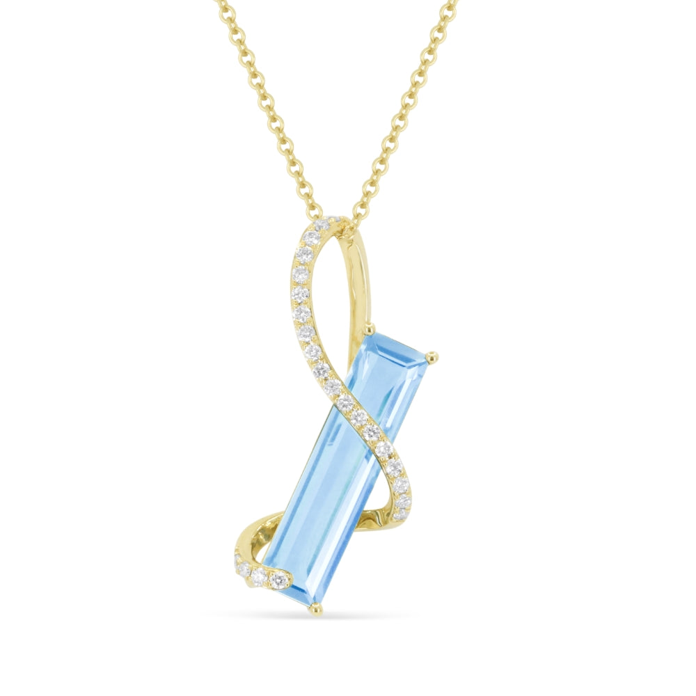 Madison L 14K Yellow Gold Blue Topaz Pendant - style N2042BTY