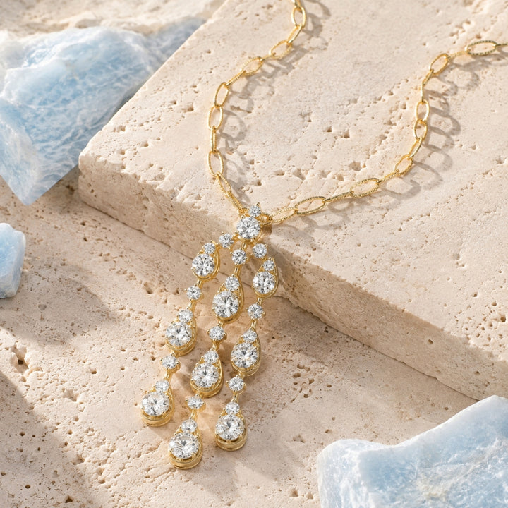 N2044 - 14K Yellow Gold Diamond Necklace