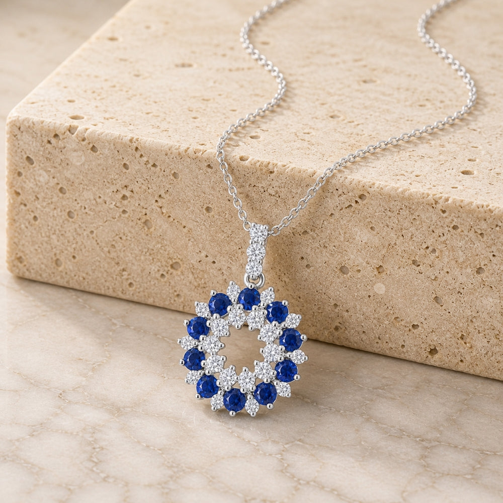 N2045 - 14K Gold Emerald, Ruby & Sapphire Pendant