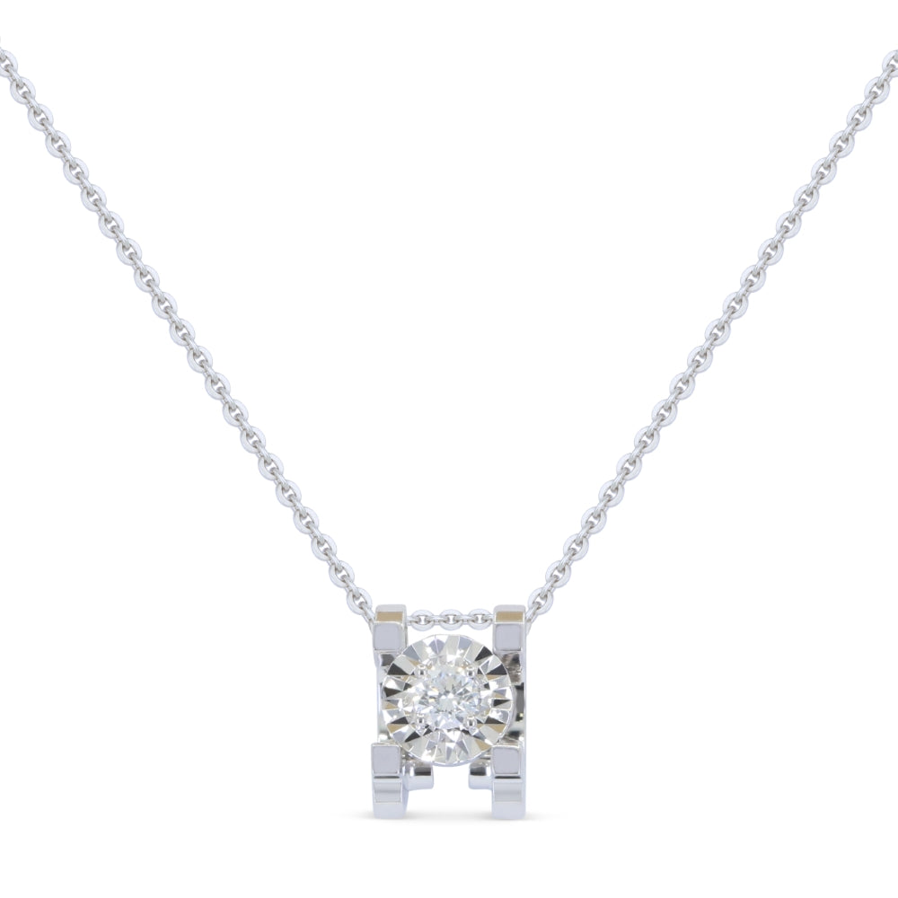 Beautiful Hand Crafted 18K White Gold White Diamond Milano Collection Necklace