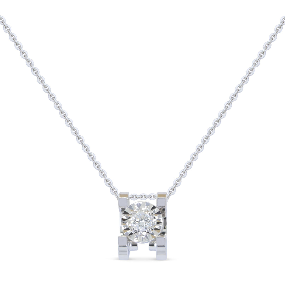 Beautiful Hand Crafted 18K White Gold White Diamond Milano Collection Necklace