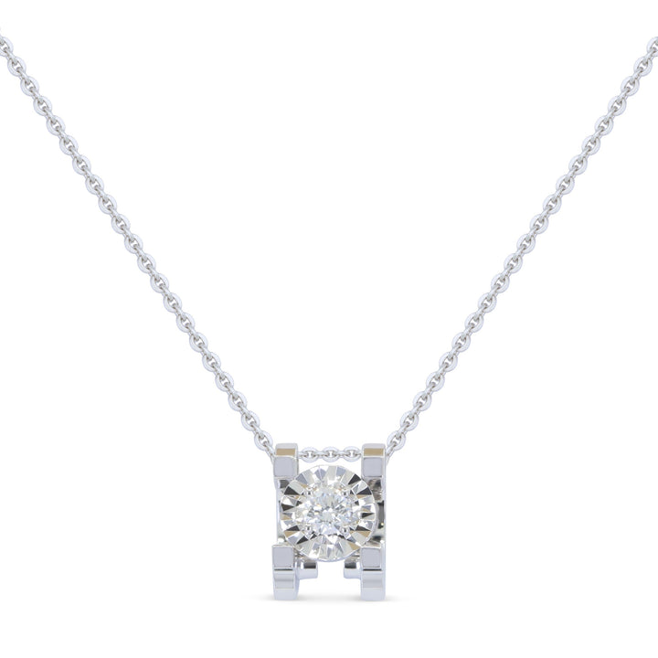 Beautiful Hand Crafted 18K White Gold White Diamond Milano Collection Necklace
