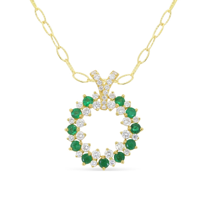 Madison L 18K Yellow Gold Emerald Pendant - style N2050EMY