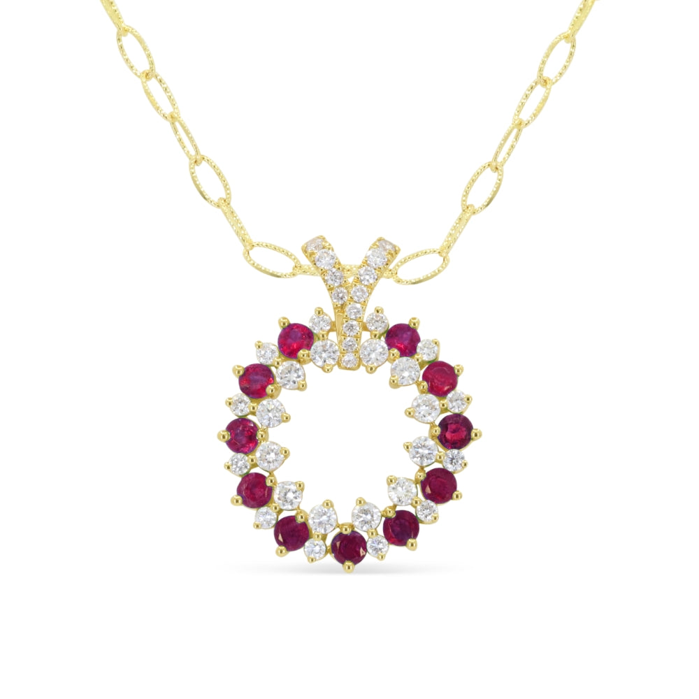 Madison L 18K Yellow Gold Ruby Pendant - style N2050RUY