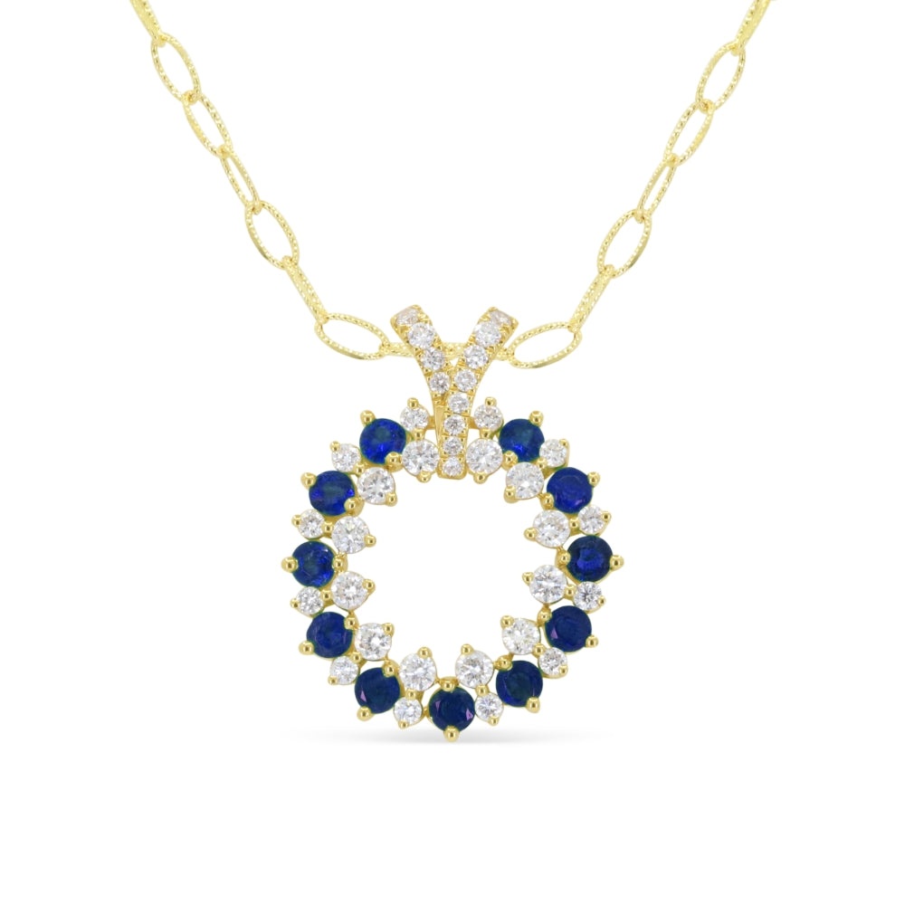 Madison L 18K White Gold Sapphire Pendant - style N2050SAW
