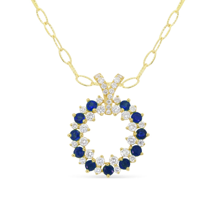 Madison L 18K White Gold Sapphire Pendant - style N2050SAW