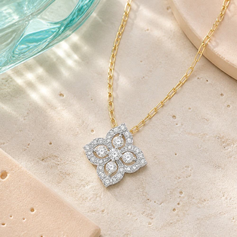 N2066 - 14K Yellow Gold Diamond Pendant