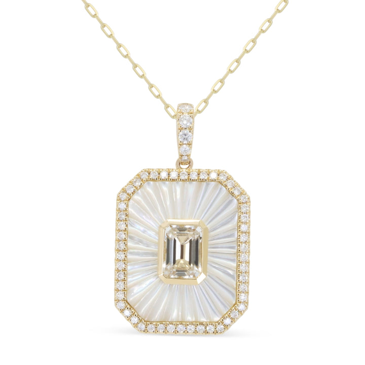 Madison L 14K Yellow Gold Mother of Pearl Pendant - style N2071MOPY