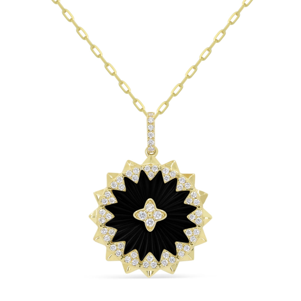 Madison L 14K Yellow Gold Grey Mother of Pearl Pendant - style N2073GREYMOPY
