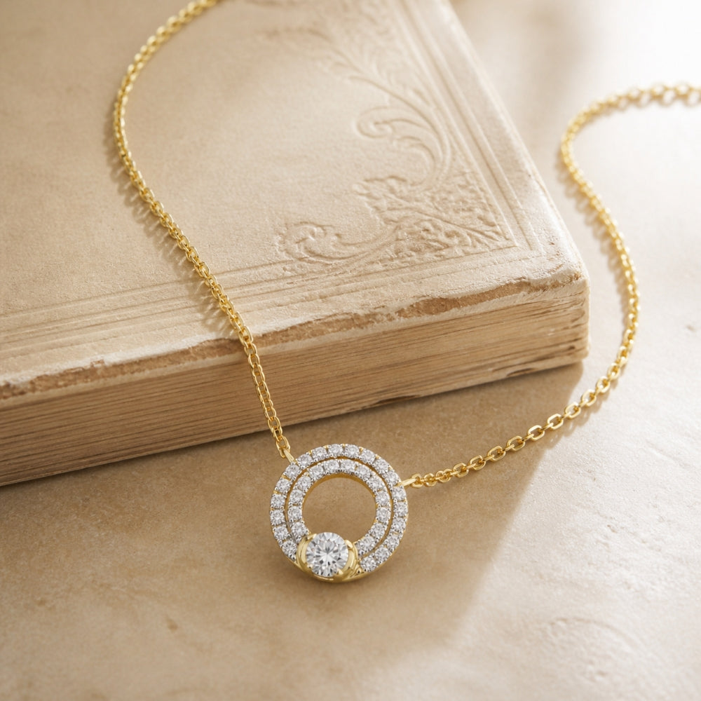 N2077 - 14K Yellow Gold Diamond Necklace