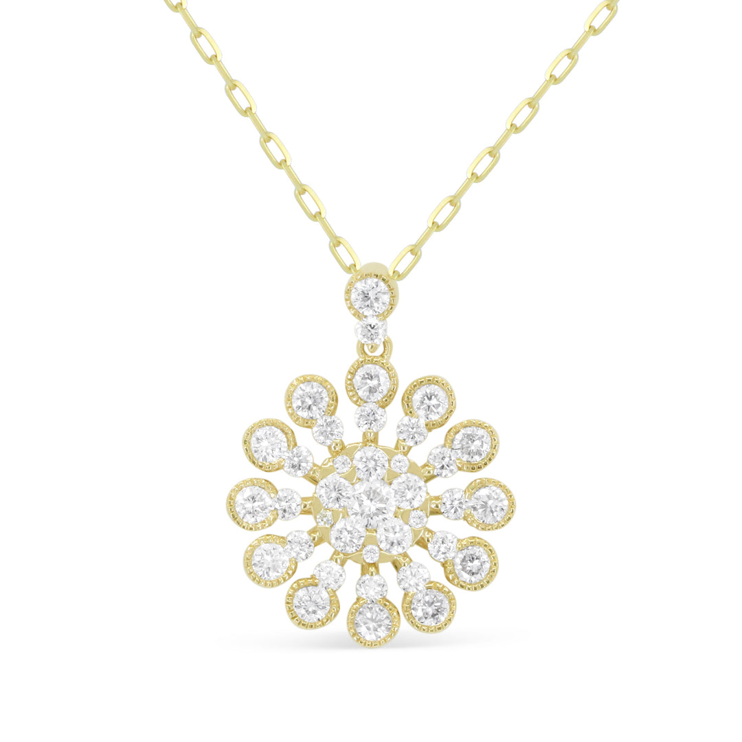 Beautiful Hand Crafted 14K Yellow Gold White Diamond Lumina Collection Pendant