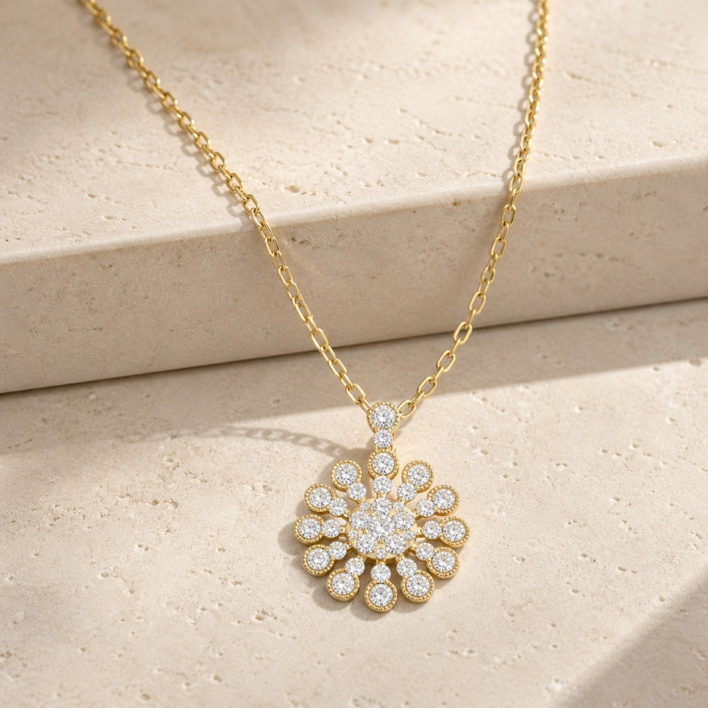 N2082 - 14K Gold Diamond Pendant