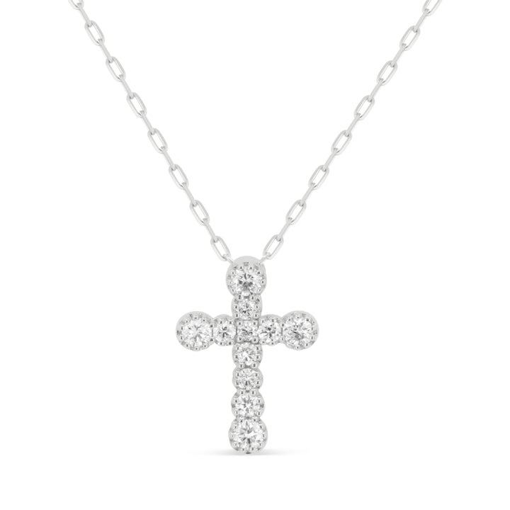 Madison L 18K White Gold Diamond Crucifix Cross Pendant - style N2084W