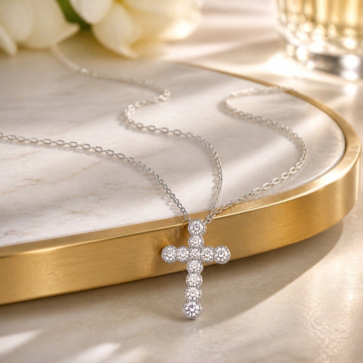 N2084 - 14K & 18K Gold Diamond Crucifix Cross Pendant
